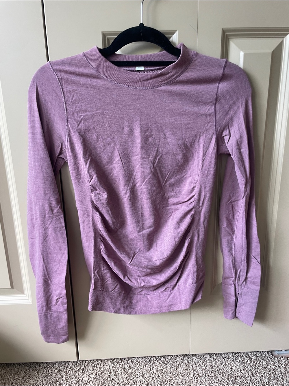 Athleta Momentum Women’s Long-Sleeve Ruched Front Top - Mauve Pink